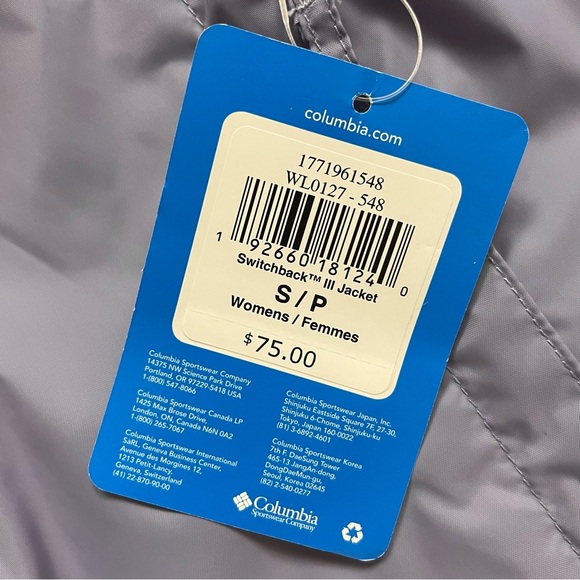 NWT! Women's COLUMBIA Violet SWITCHBACK III Waterproof HIKING JACKET  S - Picture 8 of 8